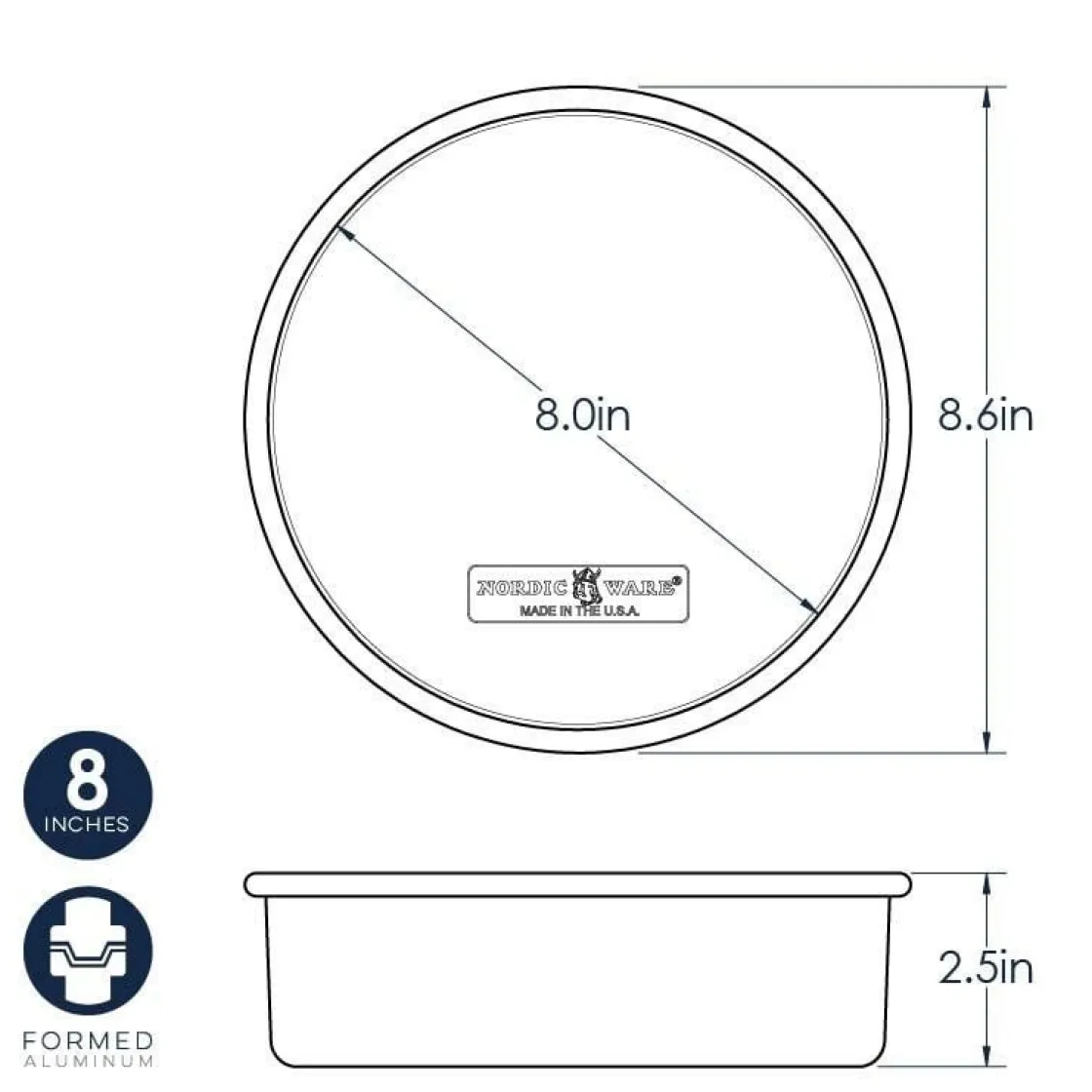 Nordic Ware Taartpan Ø20x6(h)cm* Ronde Bakvormen