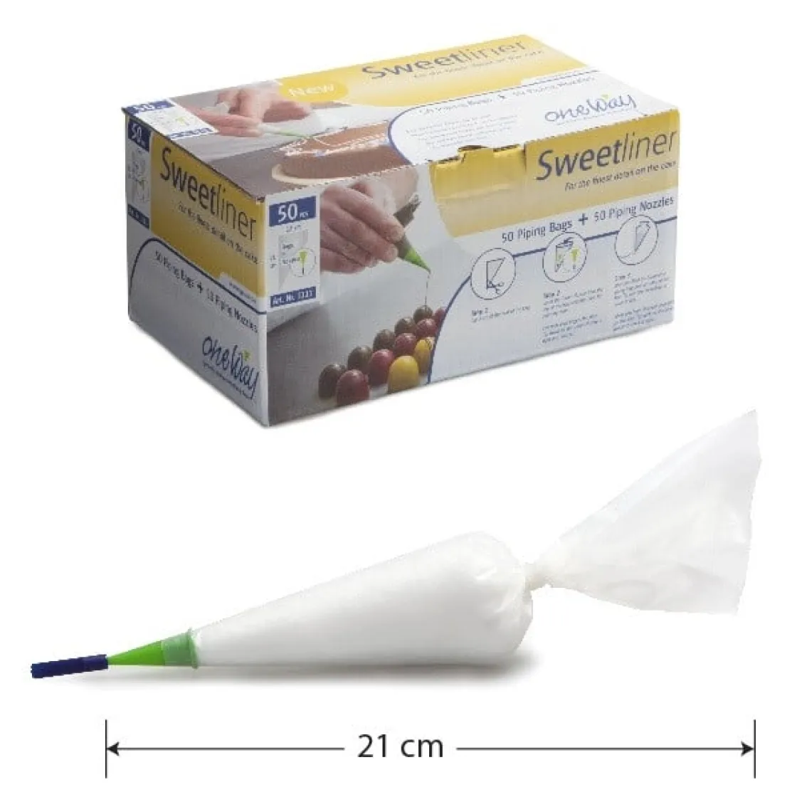 One Way Wegwerp Spuitzak (Cornetje) Transparant 50x 21x12cm* Spuitzakken