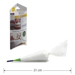 One Way Wegwerp Spuitzak (Cornetje) Transparant 10x 21x12cm* Spuitzakken