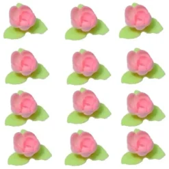 Overig Ouwel rozen met 3 groene blaadjes Roze, 81 stuks* Bloem Decoraties