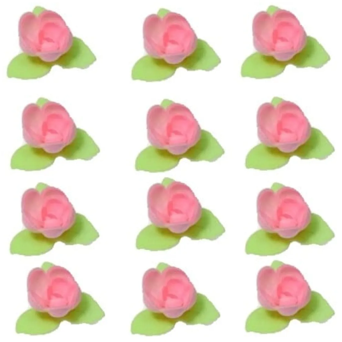 Overig Ouwel rozen met 3 groene blaadjes Roze, 81 stuks* Bloem Decoraties