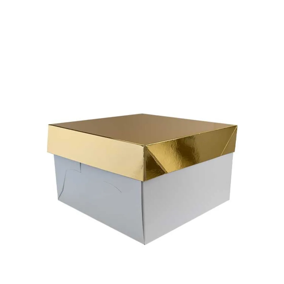 Decora Panettonedoos Wit met Goud 24x24x15(h)cm* Taartdozen