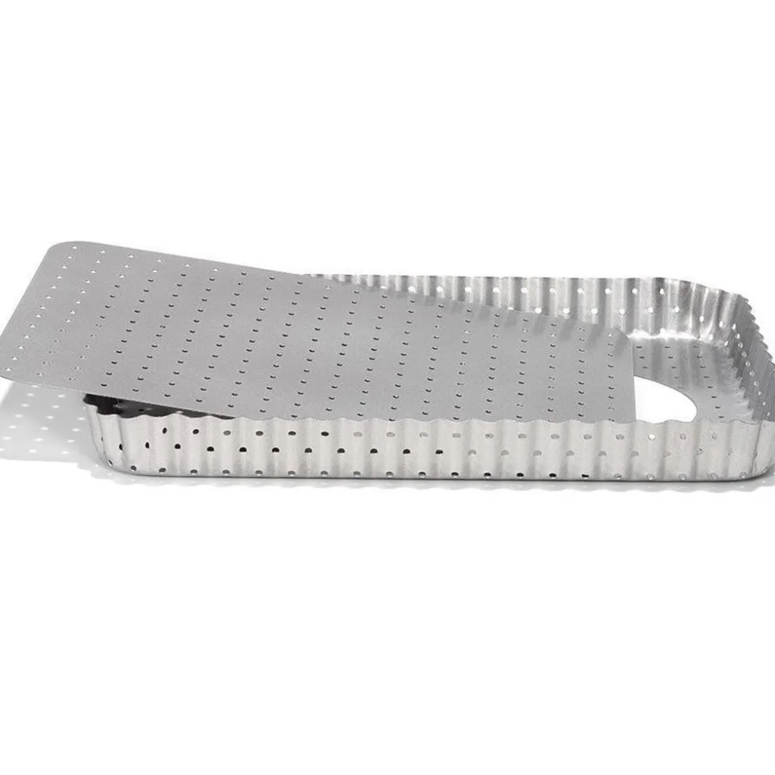 Patisse Quichevorm Geperforeerd Losse Bodem Silver-Top 32x22* Rechthoekige Bakvormen