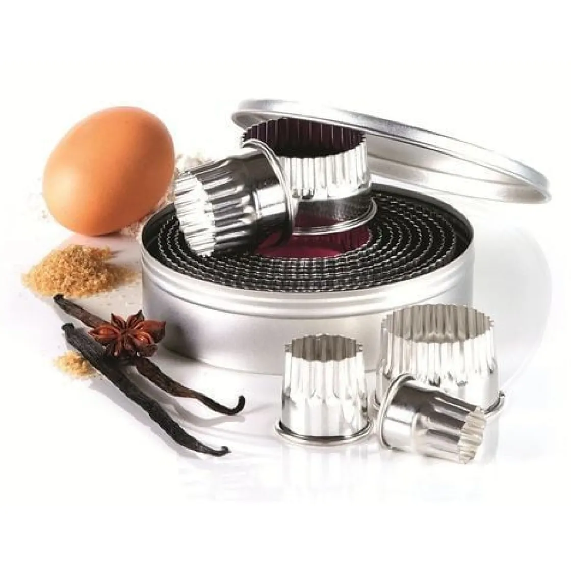 Patisse Uitstekers Rond Kartel RVS 14-delig* Stekerdozen