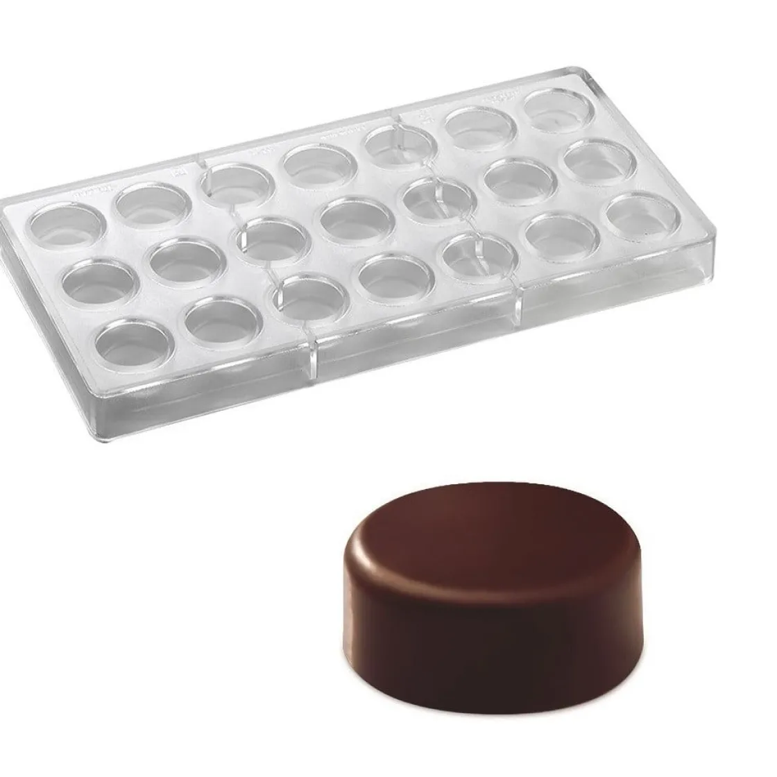 Pavoni Bonbonvorm Rond Smooth (21x) Ø28mm* Bonbonvormen