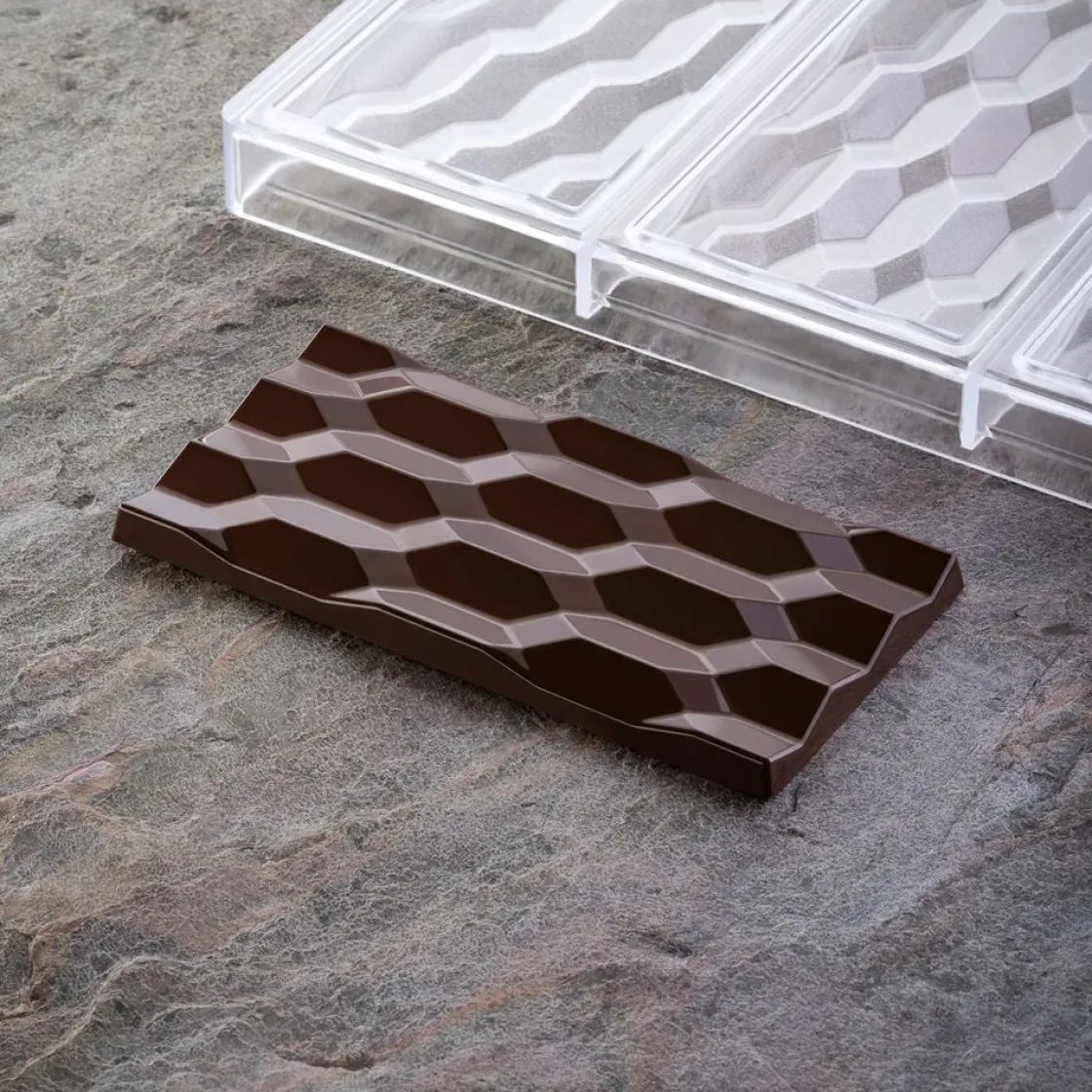 Pavoni Chocolademal Tablet Hexa (3x) 154x77mm*** Tabletten En Repen Vormen