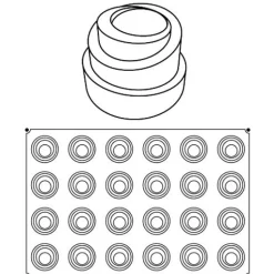 Pavoni Siliconen Vorm Babele Ø68x50mm (24) 60x40cm* Ijs En Dessert Vormen|Bakvormen Siliconen