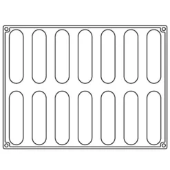 Pavoni Siliconen Vorm Confy Eclair 128x30mm (14) 30x40cm* Ijs En Dessert Vormen|Bakvormen Siliconen