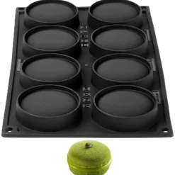 Pavoni Siliconen Vorm Mono Macaron Ø7x3,5cm (8) Set/2* Bakvormen Siliconen|Ijs En Dessert Vormen