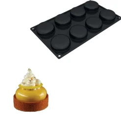 Pavoni Siliconen Vorm Rond Ø60x20mm (8) 30x17,5cm* Bakvormen Siliconen|Ijs En Dessert Vormen
