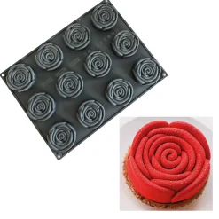 Pavoni Siliconen Vorm Rozen Ø78x26mm (12) 40x30cm* Bakvormen Siliconen|Ijs En Dessert Vormen