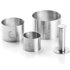Plate-it Garneerringen met Pusher Set/4* Dessertringen|Ronde Bakvormen