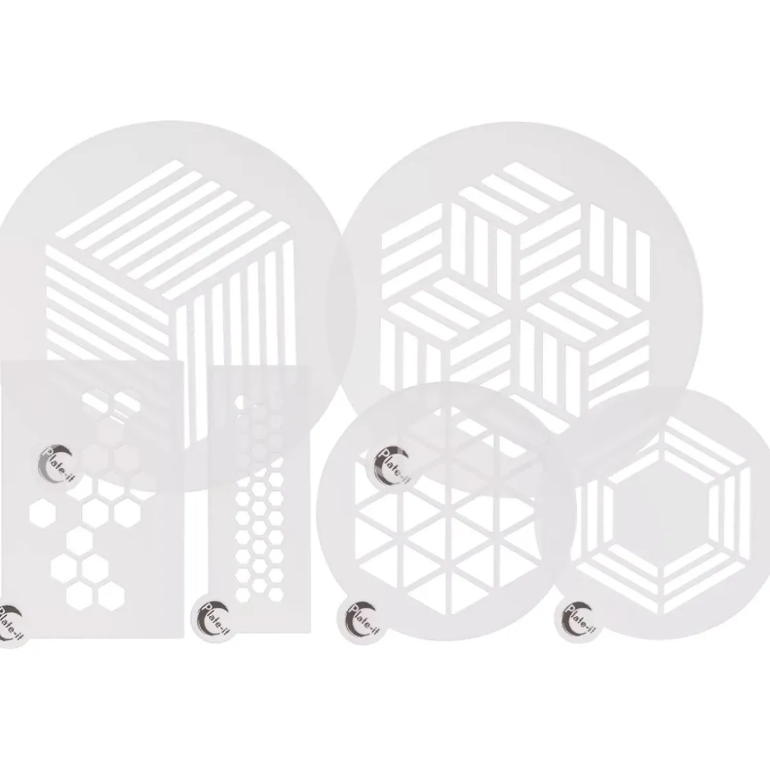 Plate-it Stencil Hexagon Set/6* Sjablonen En Stencils