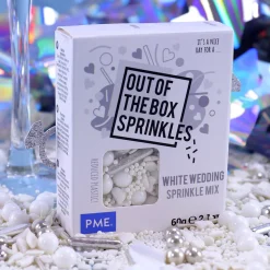 PME Bruiloft Wit Sprinkle Mix (Out of the Box) 60g* Eetbare Strooisels