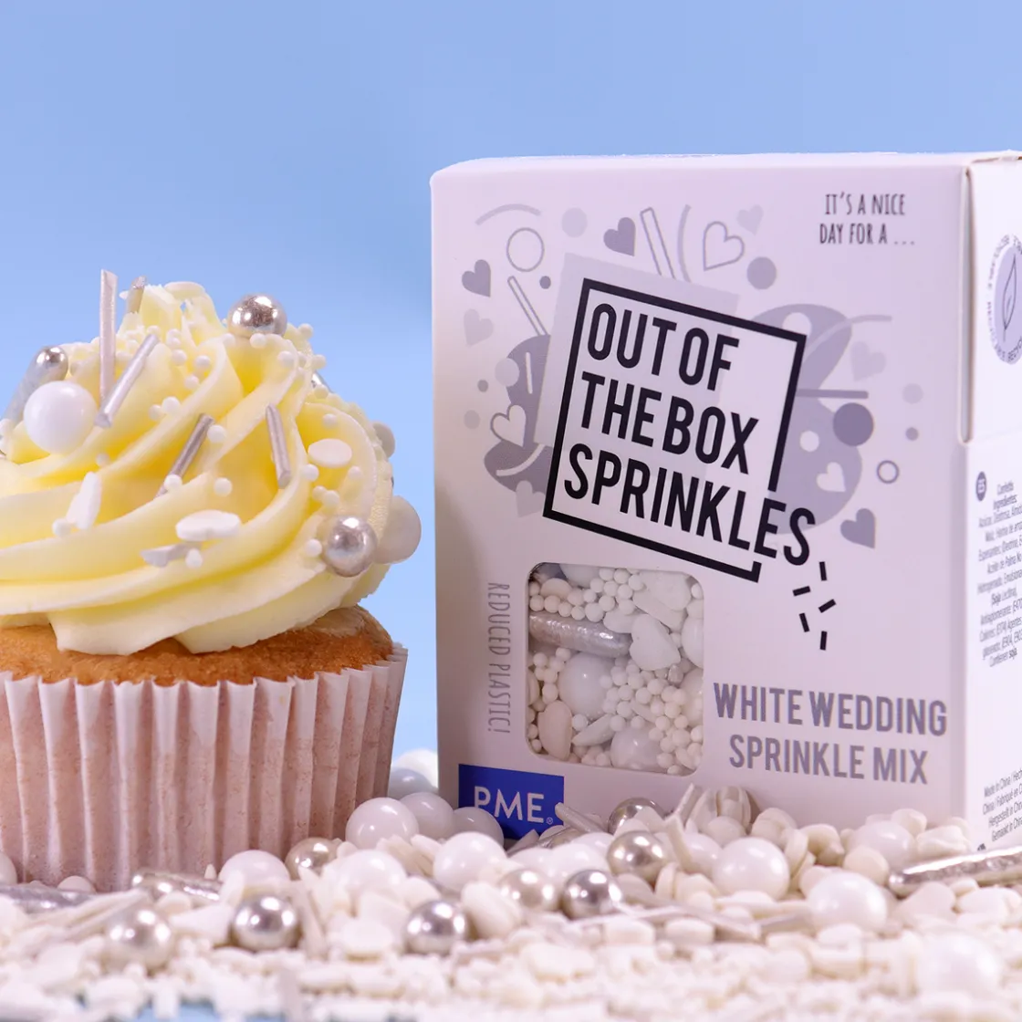 PME Bruiloft Wit Sprinkle Mix (Out of the Box) 60g* Eetbare Strooisels
