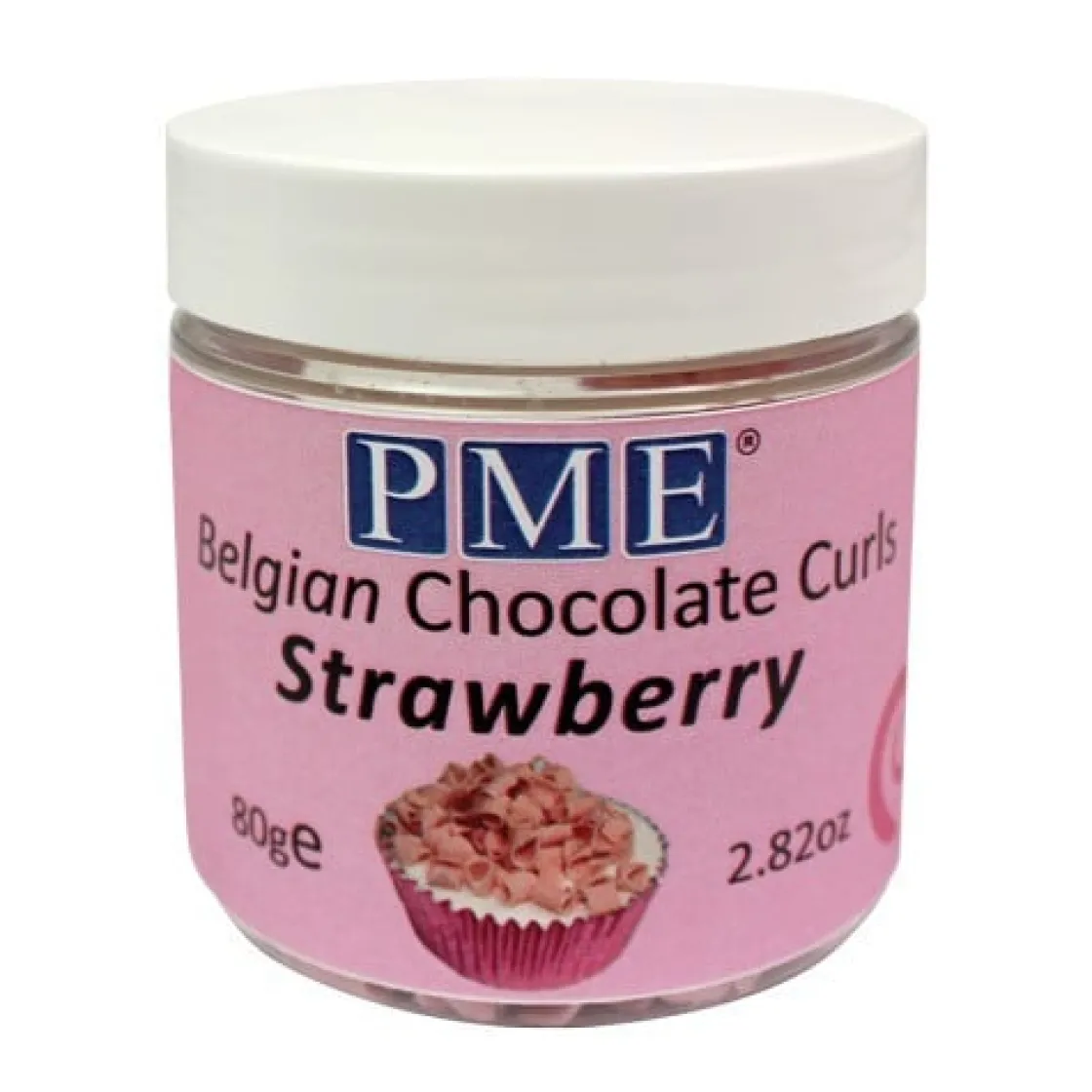 PME Chocoladekrullen Aardbei 85 gram* Ijsdips|Eetbare Strooisels