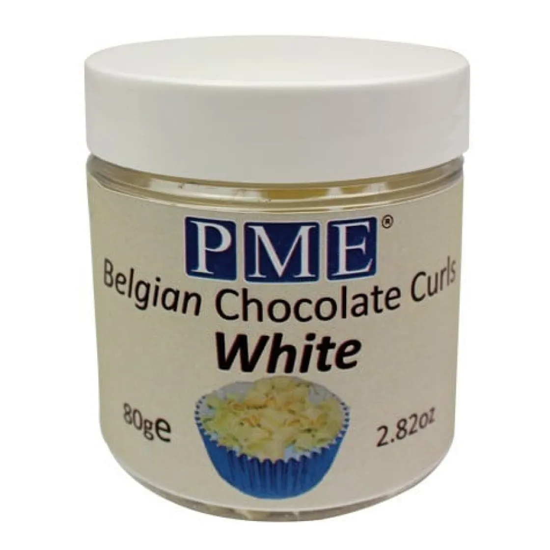 PME Chocoladekrullen Wit 85 gram* Ijsdips|Eetbare Strooisels