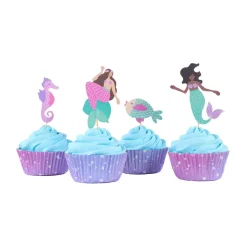 PME Cupcake Set Mermaid 24st.* Bakvormen Papier