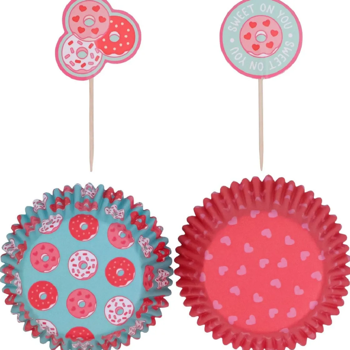 PME Cupcake Set Valentijn Donuts 24st.* Bakvormen Papier