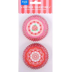 PME Cupcake Vormpjes Vintage Valentijn Ø52mm 60st.* Bakvormen Papier