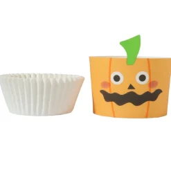 PME Halloween Cupcake Vormpjes Pompoenlantaarn Ø45mm 12st.* Bakvormen Papier
