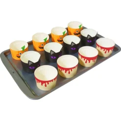 PME Halloween Cupcake Vormpjes Pompoenlantaarn Ø45mm 12st.* Bakvormen Papier