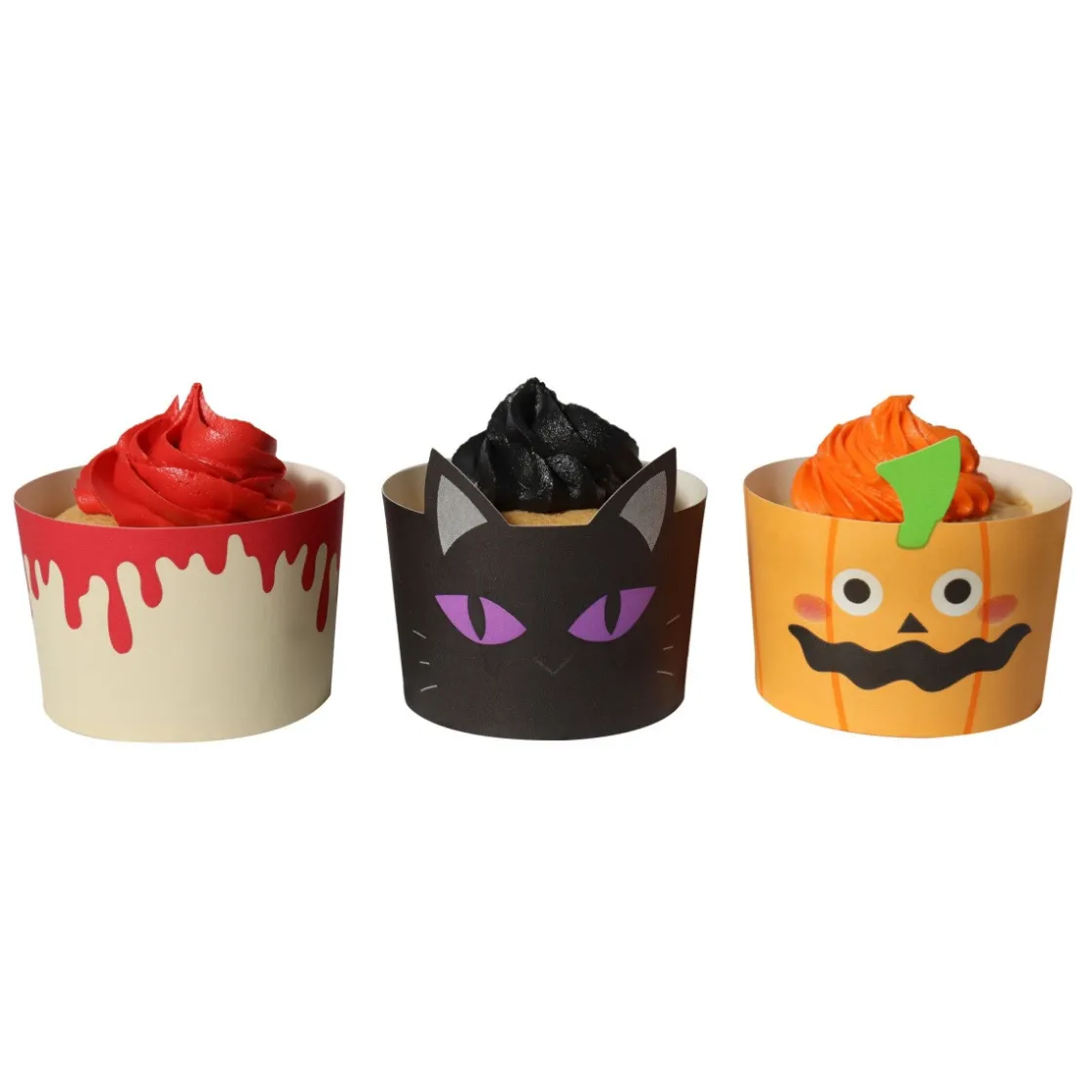 PME Halloween Cupcake Vormpjes Pompoenlantaarn Ø45mm 12st.* Bakvormen Papier