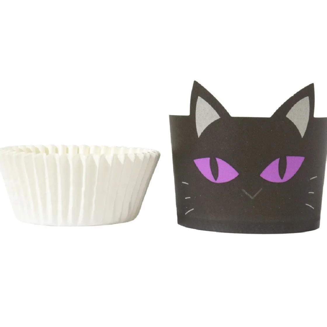 PME Halloween Cupcake Vormpjes Zwarte Kat Ø45mm 12st.* Bakvormen Papier