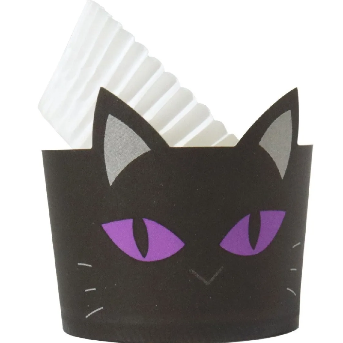 PME Halloween Cupcake Vormpjes Zwarte Kat Ø45mm 12st.* Bakvormen Papier