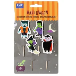 PME Halloween Taartprikkers Griezelige Personages 24st.* Prikkers En Ringen