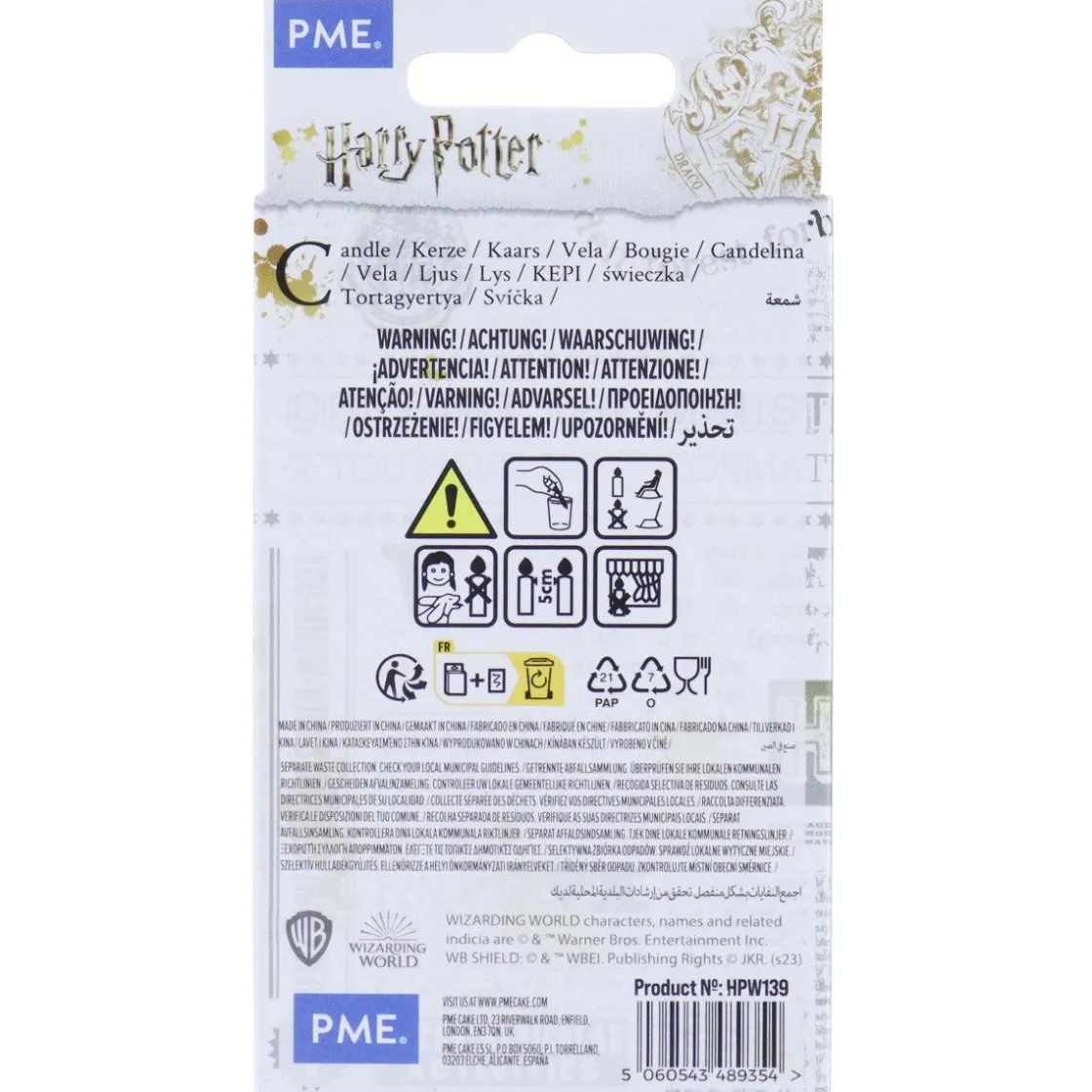 PME Harry Potter Cijferkaars #9* Kaarsjes En Vuurwerk