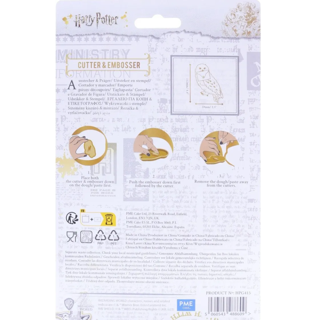Culpitt PME Harry Potter Hedwig Uitsteker & Stempel Set/2* Figuur Stekers