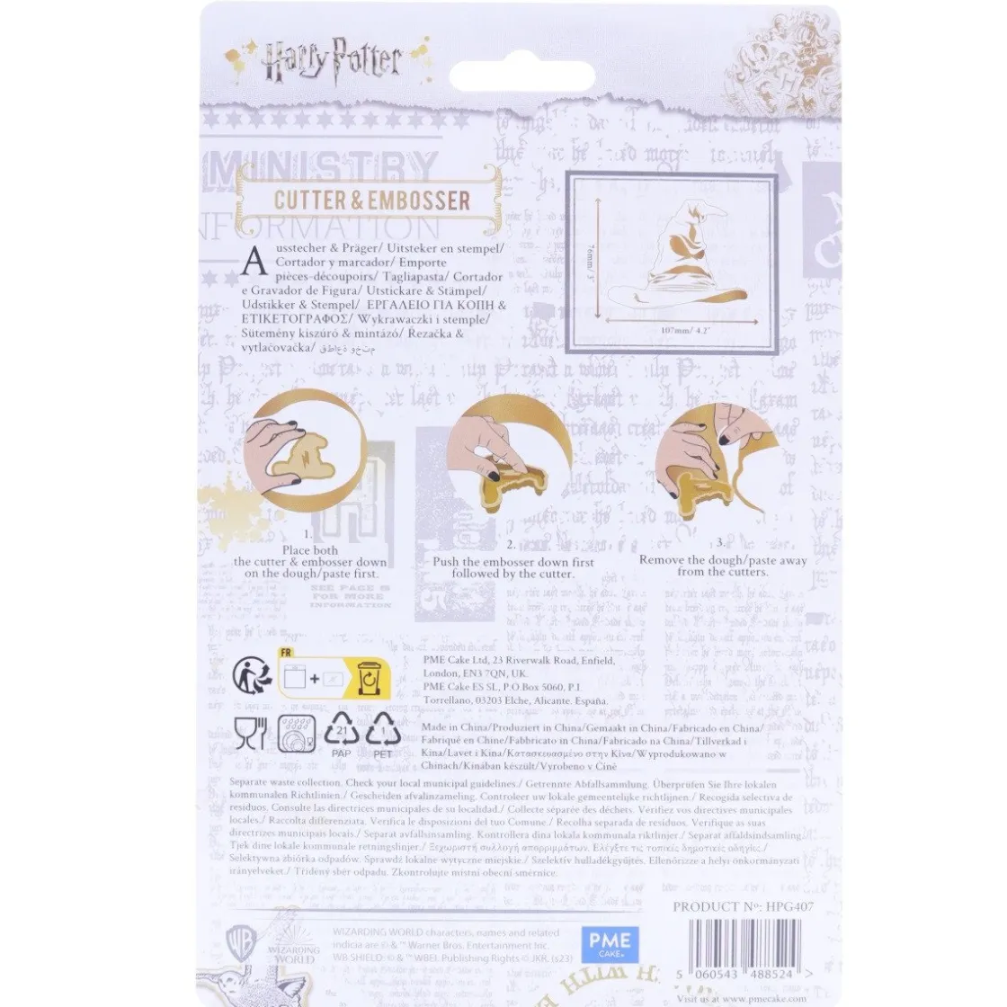 PME Harry Potter Sorteerhoed Uitsteker & Stempel Set/2* Figuur Stekers