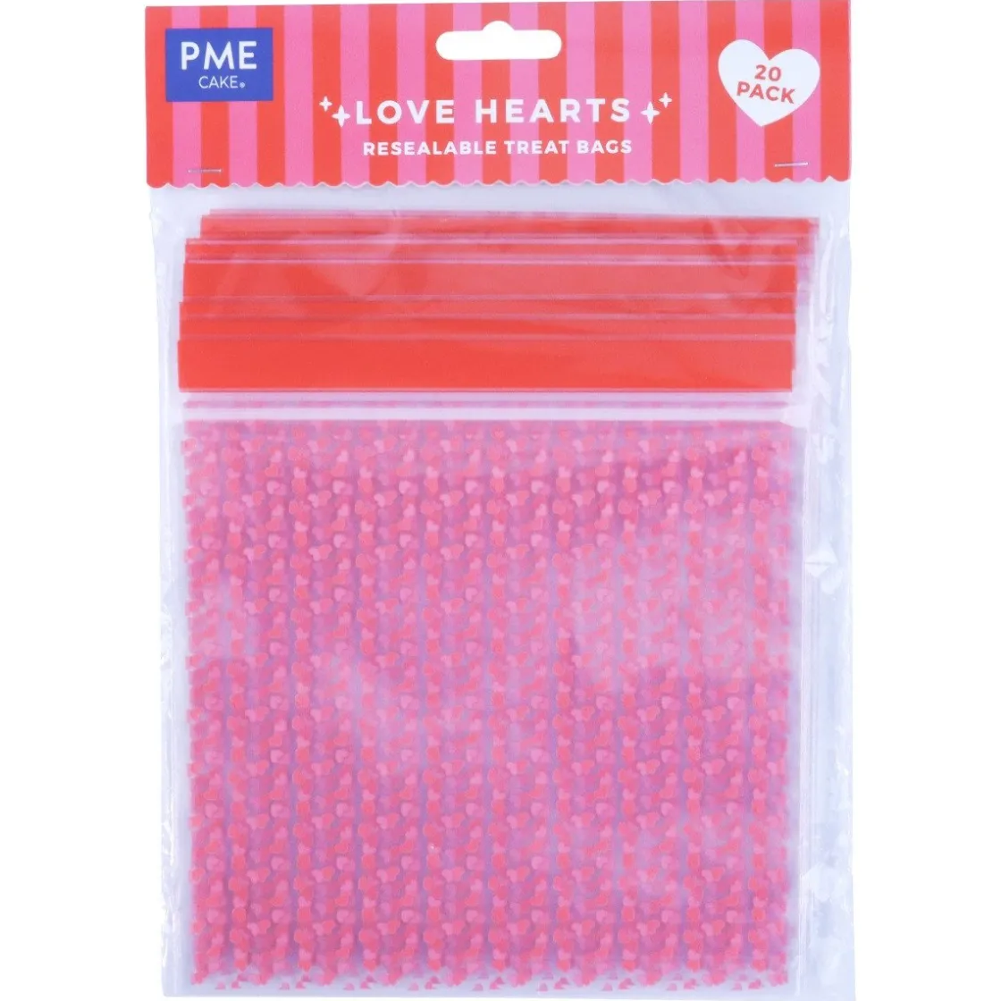 PME Hersluitbare Traktatiezakjes Hartjes 20st.* Zakken