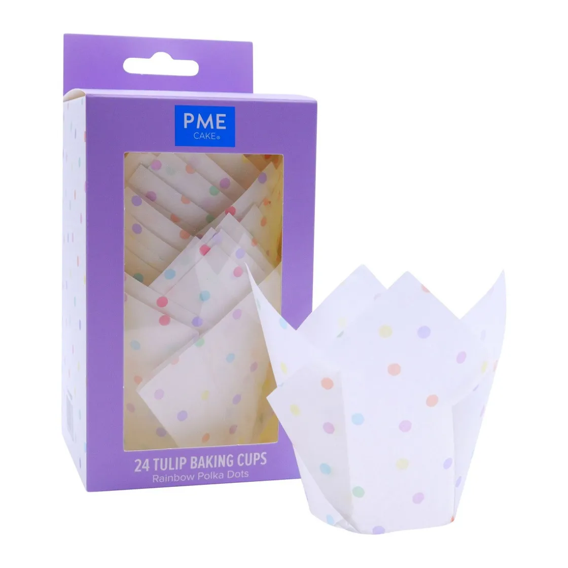 PME Muffin Cups Regenboog Stippen 24st* Bakvormen Papier