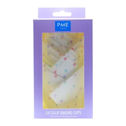PME Muffin Cups Regenboog Stippen 24st* Bakvormen Papier