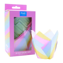 PME Muffin Cups Regenboog Strepen 24st* Bakvormen Papier