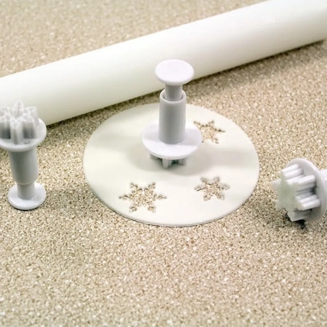 PME Plunger Cutter Mini Sneeuwvlok/IJskristal set/3* Figuur Stekers