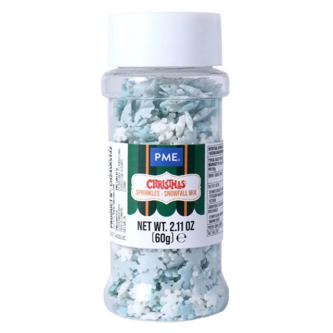 PME Sprinkle Mix Sneeuwvlokjes 60g* Eetbare Strooisels