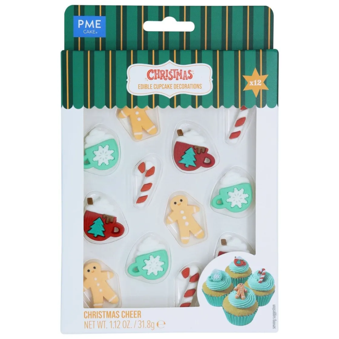 PME Suikerdecoratie Christmas Cheer 12st.* Figuur Decoraties