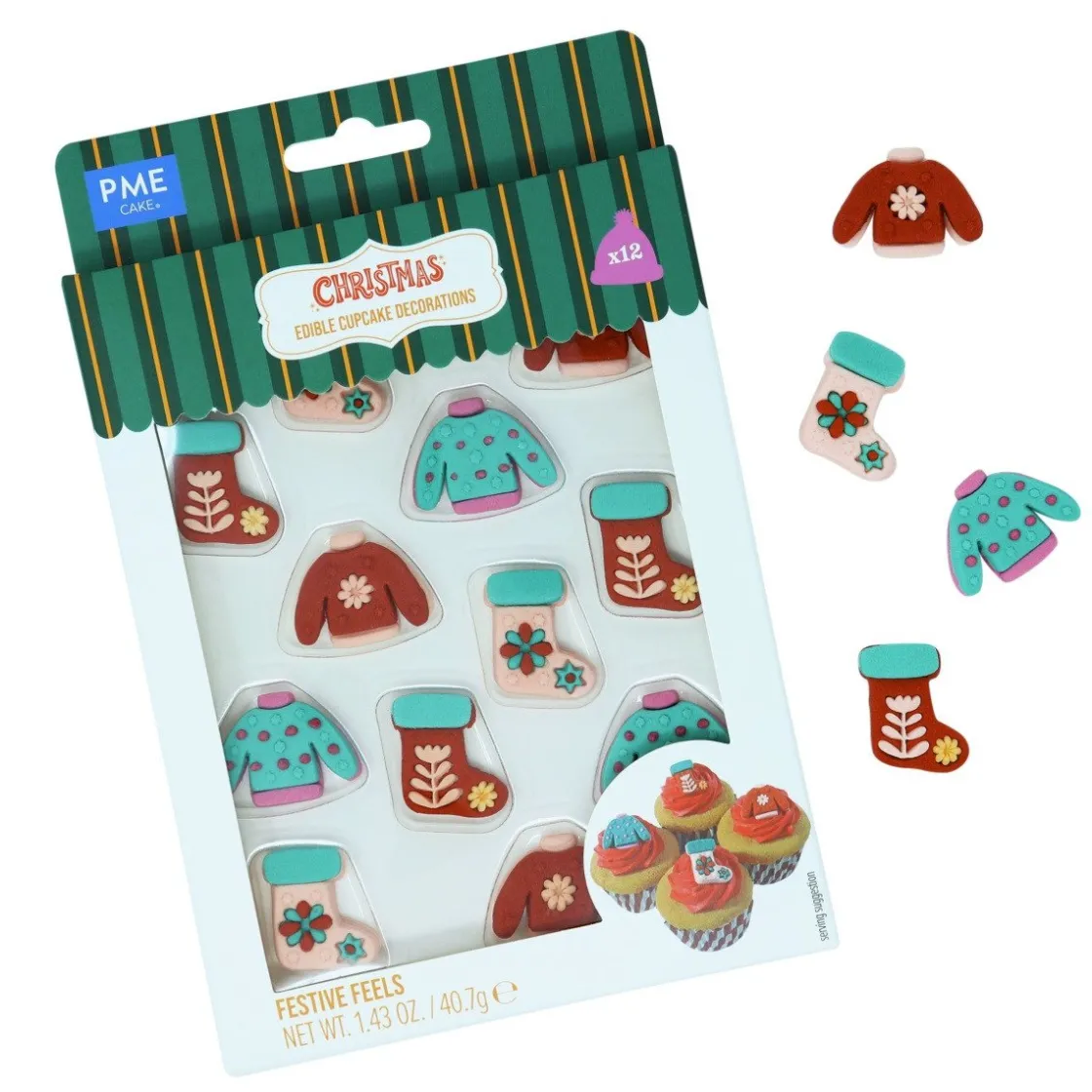 PME Suikerdecoratie Festive Feels 12st.* Figuur Decoraties