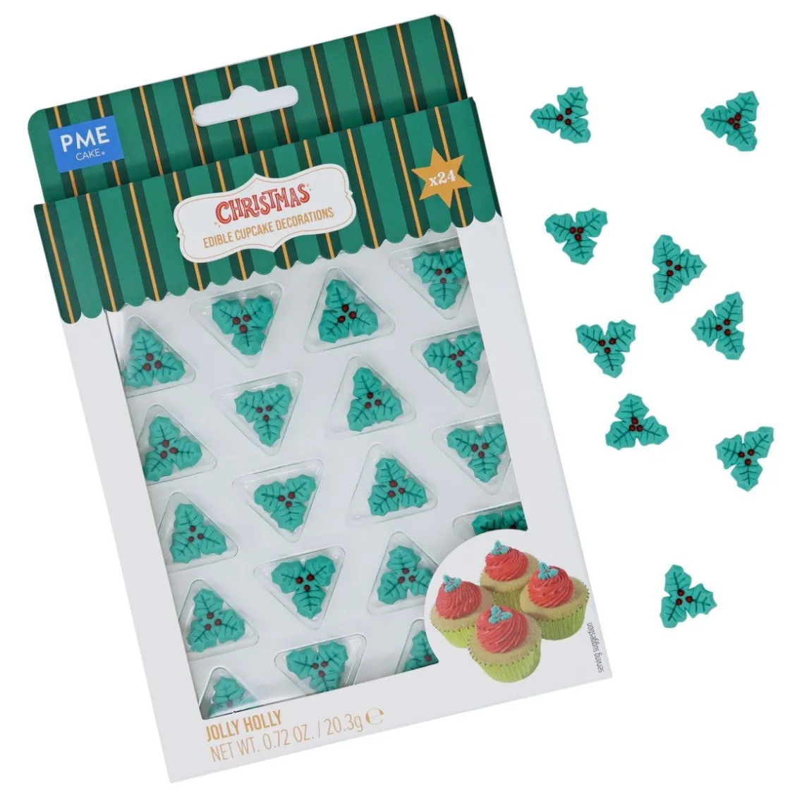 PME Suikerdecoratie Hulstblad 24st.* Figuur Decoraties