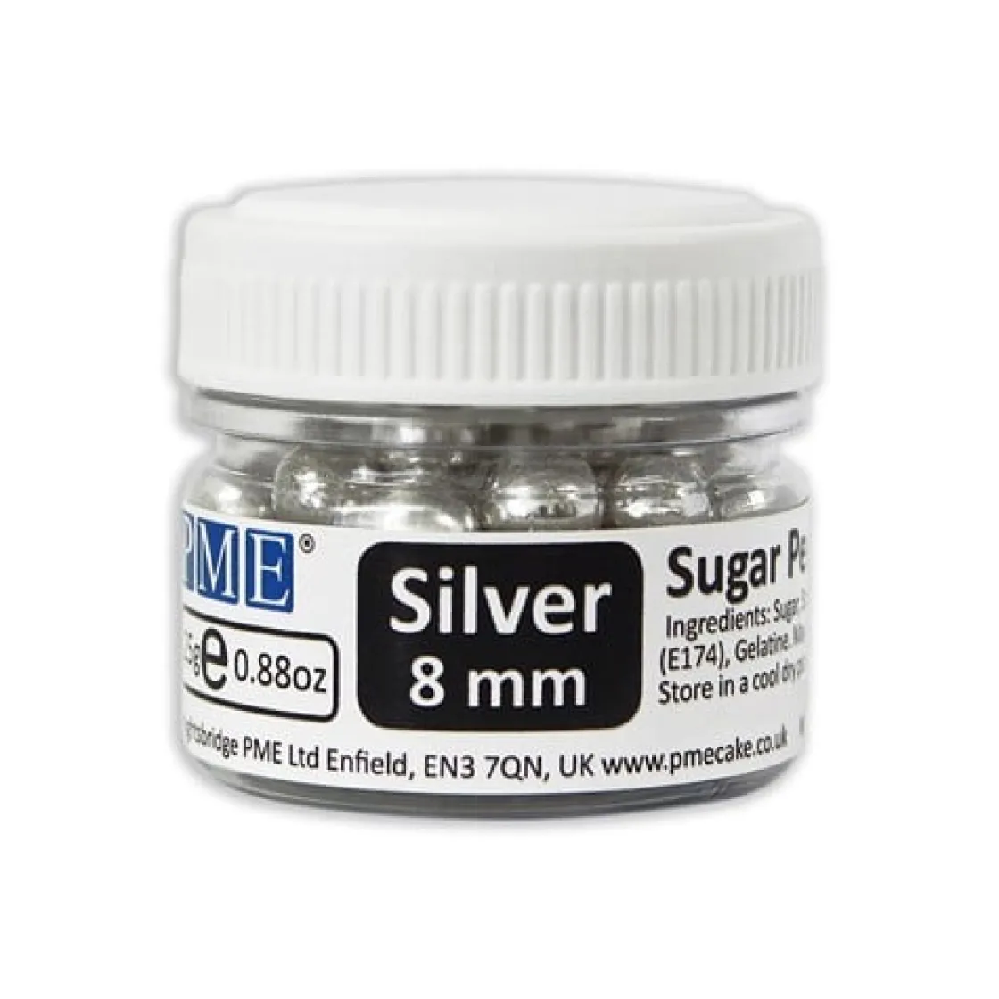 PME Suikerparels Zilver 8mm 25 gram* Eetbare Strooisels