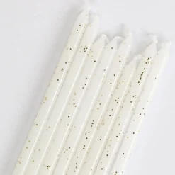 PME Taartkaarsjes Glitter Wit Extra Lang (15cm) Set/16* Kaarsjes En Vuurwerk