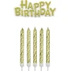 PME Taartkaarsjes Happy Birthday Goud set/17* Kaarsjes En Vuurwerk