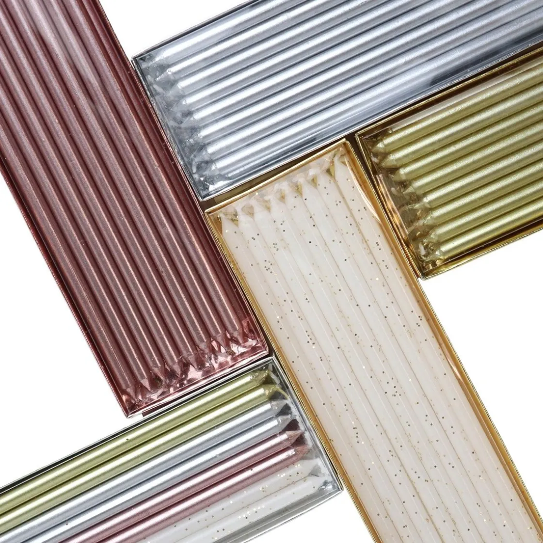 PME Taartkaarsjes Rose Goud Extra Lang (15cm) Set/16* Kaarsjes En Vuurwerk