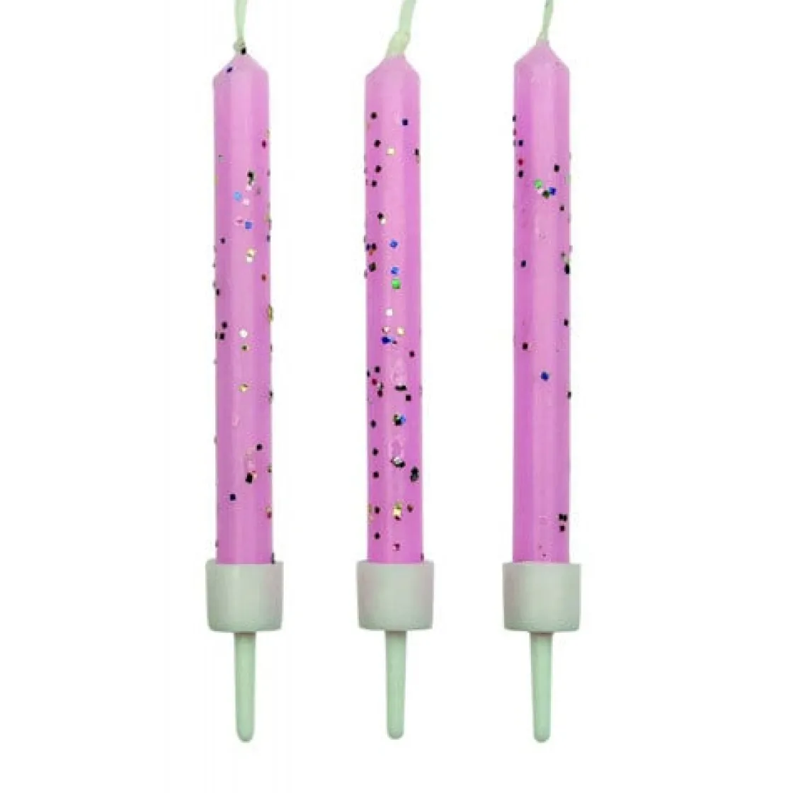 PME Taartkaarsjes Roze met glitter 10 stuks* Kaarsjes En Vuurwerk