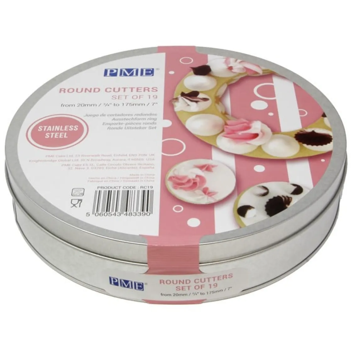 PME Uitstekers Rond Glad RVS 19-delig* Stekerdozen