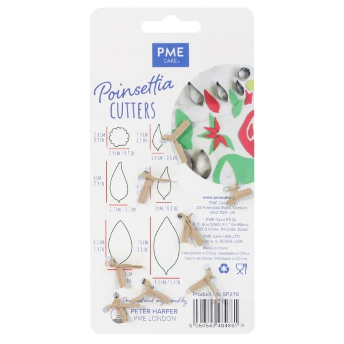 PME Uitstekerset Poinsettia Set/6* Bloem En Blad Stekers