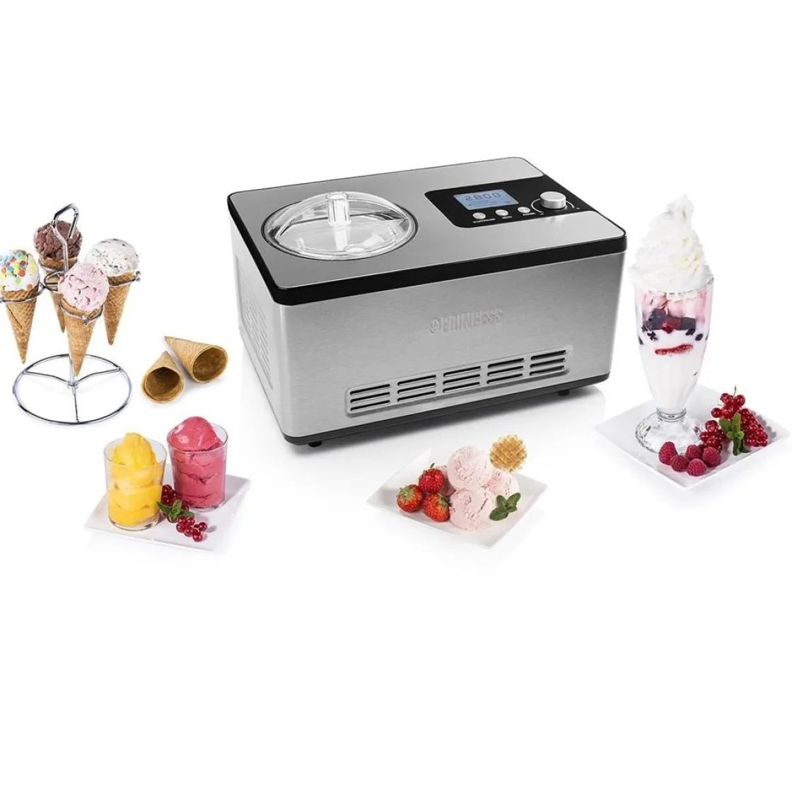 Princess IJsmachine Deluxe Zelfvriezend 2L* Ijsmachines|Mixers En Blenders